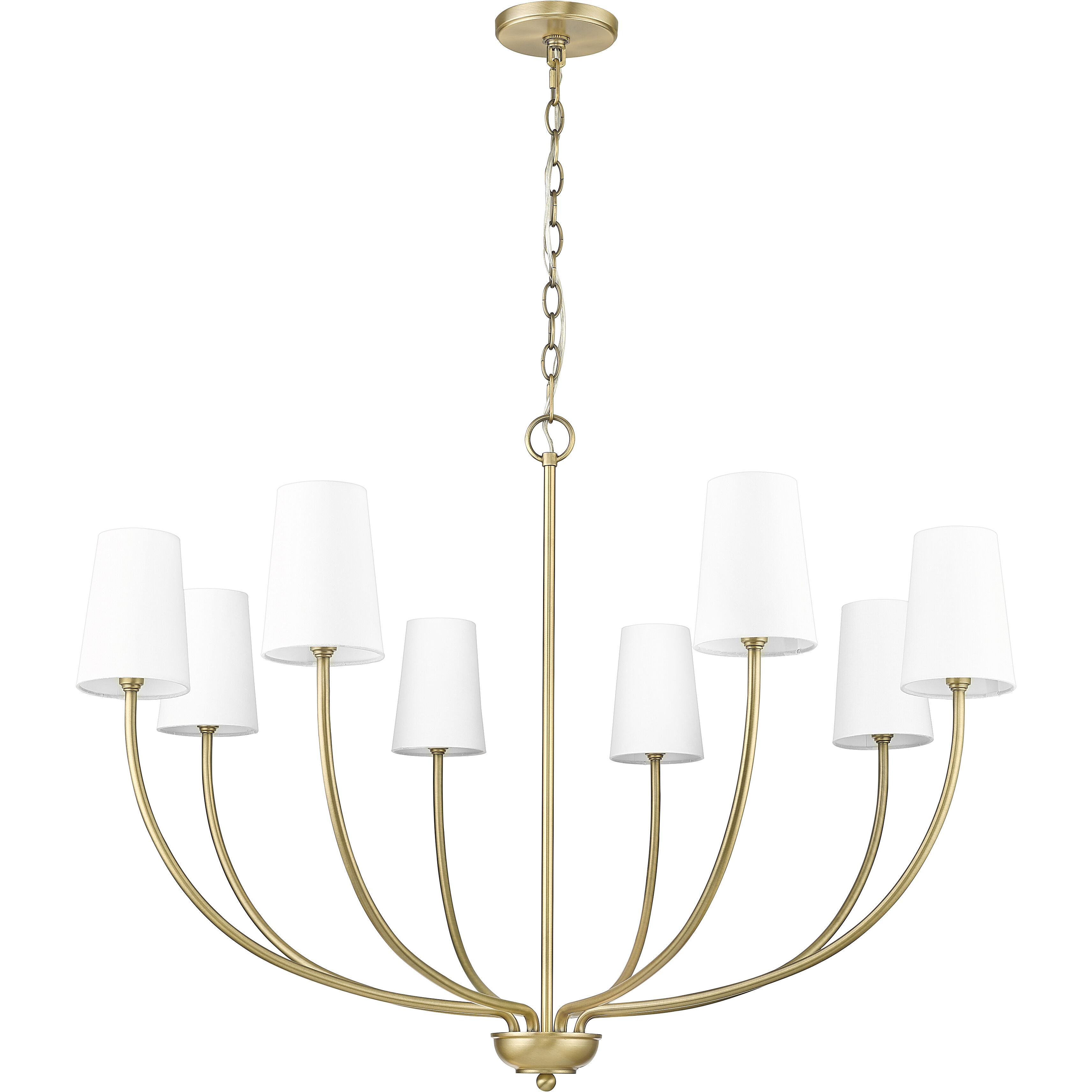 Kandor 8 Light 38 inch Vintage Brass Chandelier Ceiling Light